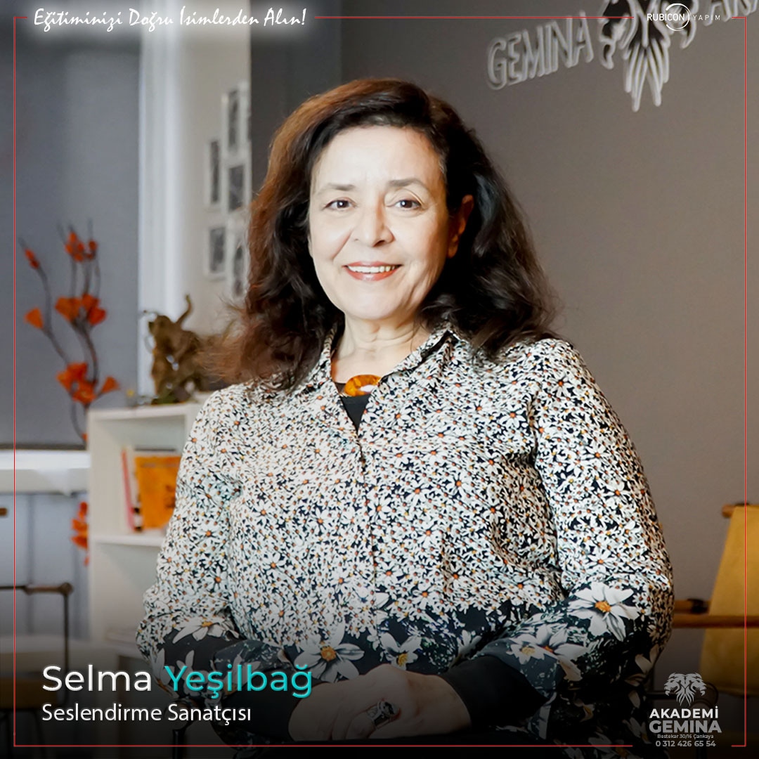 Seslendirme Yönetmeni ve  Seslendirme Sanatçısı Selma Yeşilbağ, yeni başlayacak eğitimlerimiz için Gemina Akademi/Rubicon Yapım ekibine katıldı.