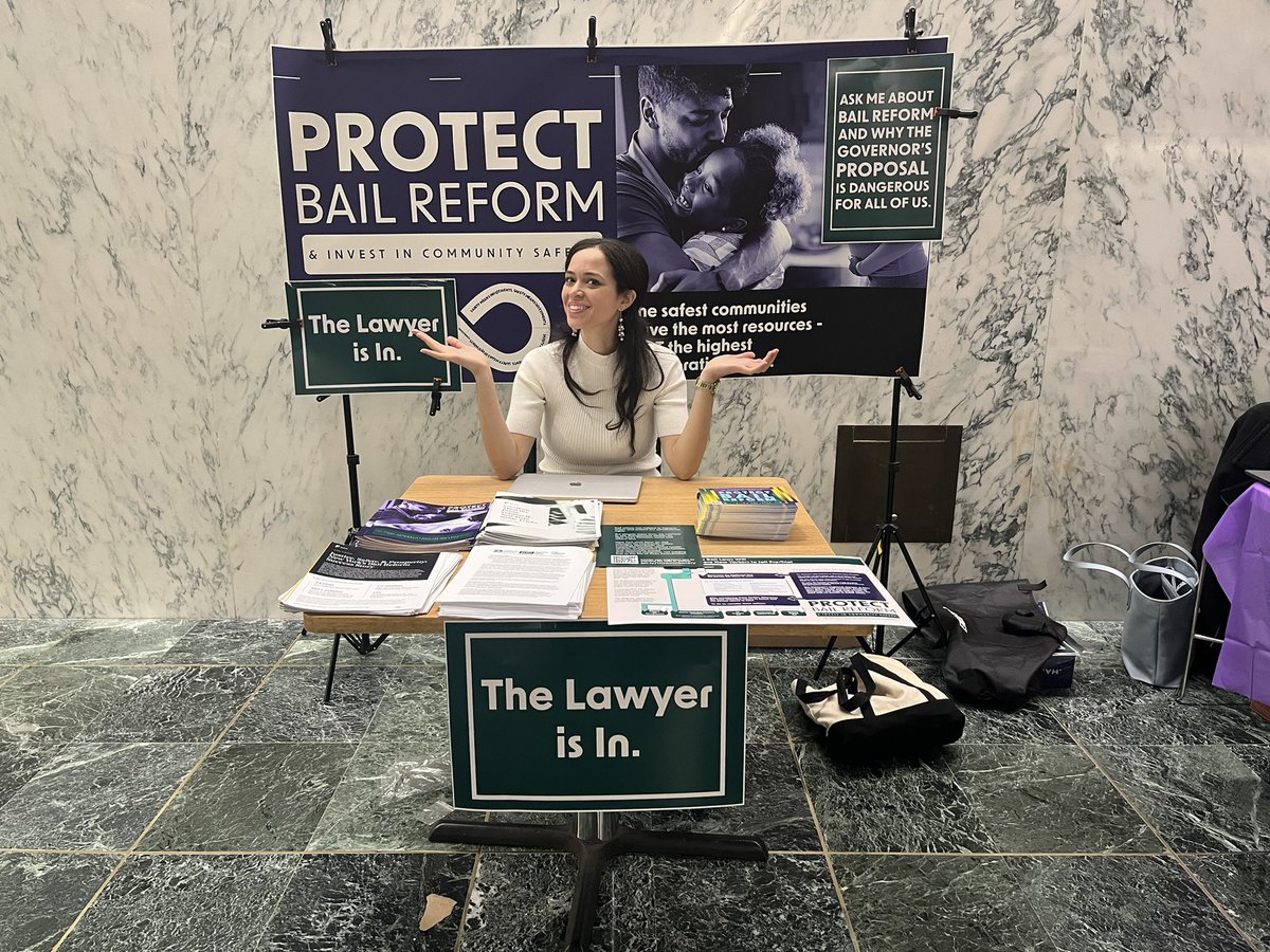 Have questions about bail reform? Stop by the LOB in the state Capitol to ask a lawyer and learn about how bail reform advances public safety! #ProtectBailReform #NoRollbacks