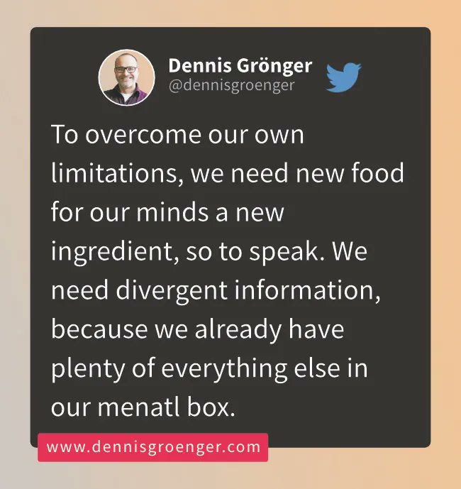 Read more from me on divergent infromation buff.ly/3FX8H9c 

#creativethinking #creativeproblemsolving #designthinking #agilwork