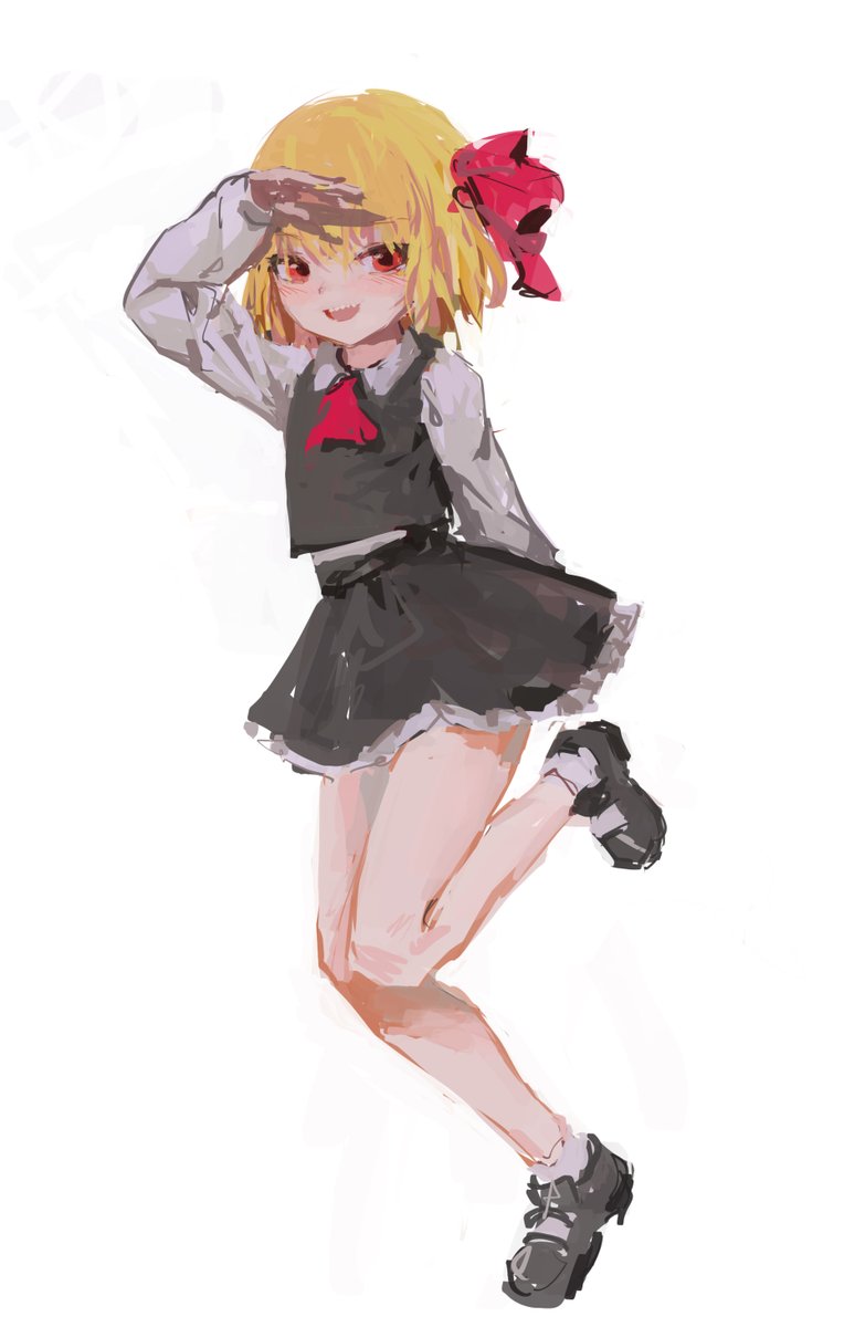 rumia 1girl blonde hair solo skirt red eyes ascot red ascot  illustration images