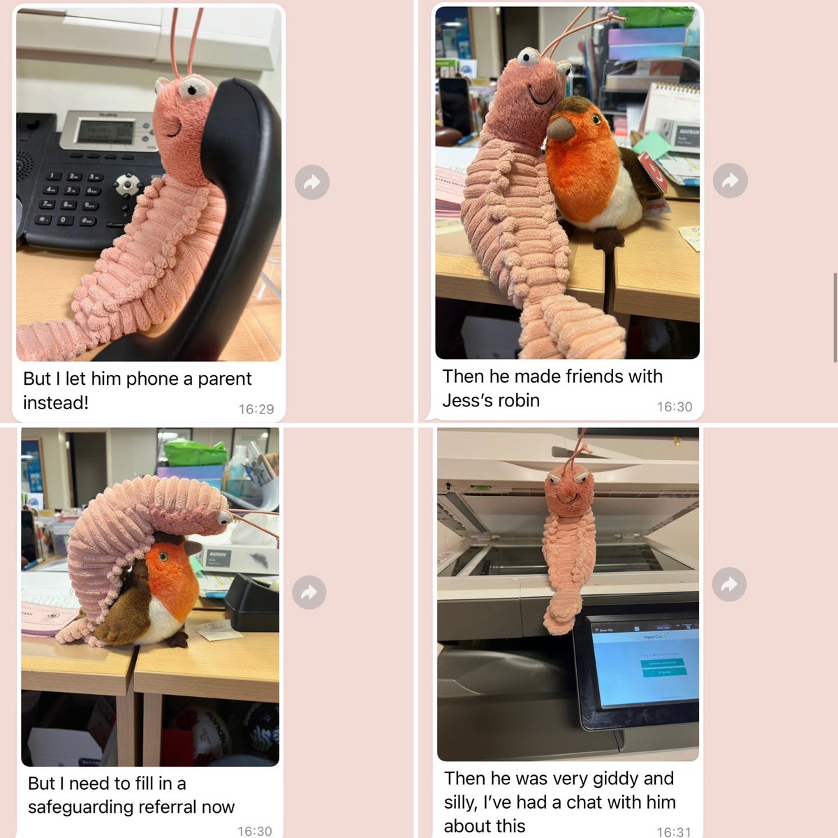 I didn’t go into school today as I have been ill. I got a message from my HoD at the end of the day saying “Please don’t worry about Señor Gambas he has had a lovely day!” followed by this… 

(For context, he has been stolen twice in my absence) 

😂 made my day.