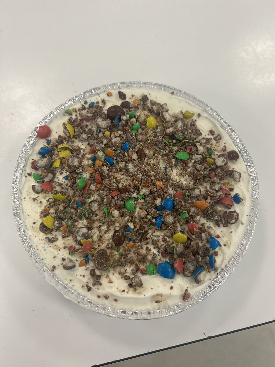 Some Easter fun with our S5 HWB class today - a mini egg explosion 😛 🐣 🍫   

There is a cheesecake somewhere in there🧐 <a href="/DunblaneHSHE/">Dunblane Home Economics</a>