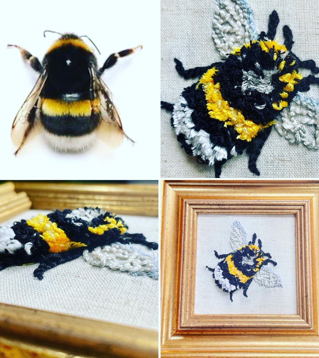 lmclea2's tweet photo. I found a little frame in Scrap Creative Reuse Art Project in Leeds, and it was perfect for a buzzy bee I wanted to make. I used an adjustable punch needle with embroidery thread on linen. What a buzz 😂#punchneedle #handcrafted #craft #embroiderythread #linen #bee #insect #hobby https://t.co/XRGAQTgHBm