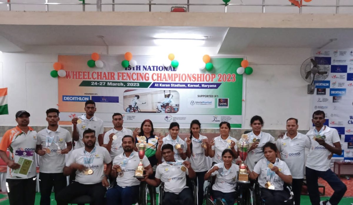 supriya778's tweet photo. We won 15th national wheelchair fencing game at karnal.2023.@sports_odisha @Naveen_Odisha @CMO_Odisha @PMOIndia https://t.co/YvfXW4tHTy