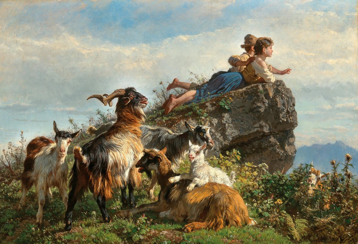 fatih_kiral's tweet photo. "The Little Goatherders" (1871) by Filippo Palizzi https://t.co/Aej1lj5vP8