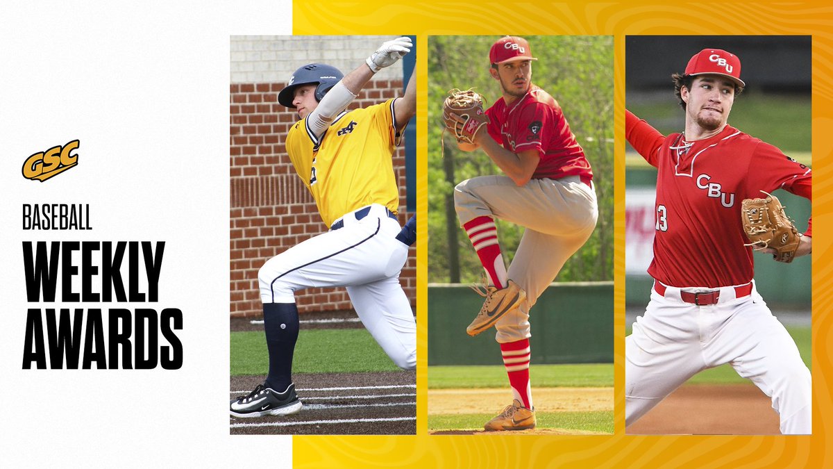 Following strong weekly performances, <a href="/GoChoctaws_BB/">Mississippi College Baseball ⚾️</a>'s Cole Drake and @_BaseballCBU's  pitching duo Travis Cole and Jackson Sleeper took home #GSCbsb honors (Mar. 28)

📰 » bit.ly/42NrMUV