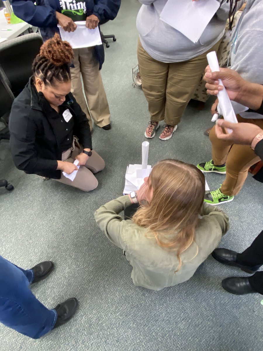 West District is learning this morning. Stress in the Workplace, Change Management and Team Tower Building are on this morning’s agenda.