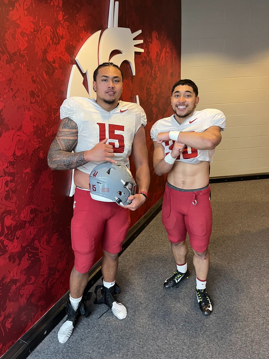 PadreFootball_'s tweet photo. Nusi Malani ('20) &amp; Jackson Lataimua ('20) at @WSUCougarFB Spring Football.
#CollegePadres https://t.co/ecldjm186t