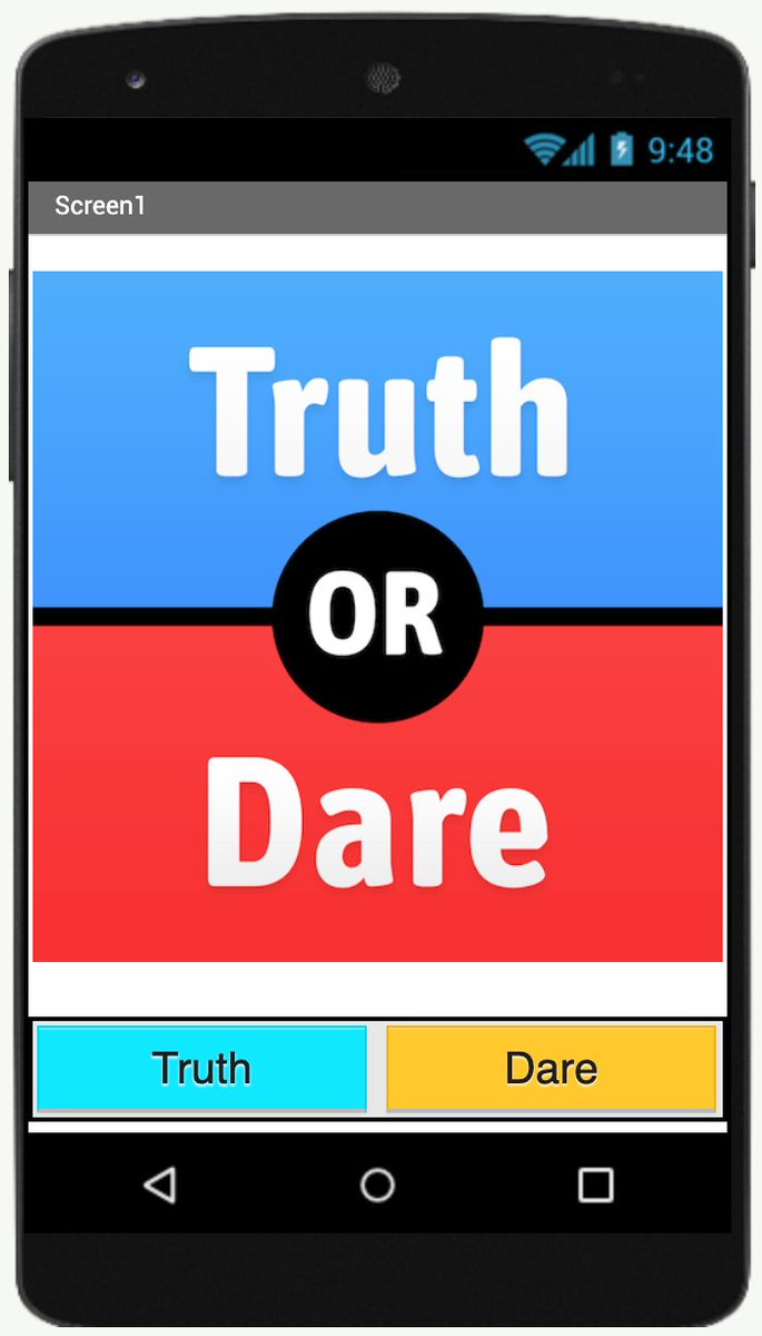 animanaktala's tweet image. The next game I coded - 'Truth of Dare' - are you brave enough to play! Happy to help you with building your games (DM me)!!
#coding #codingkids #coding4all @MITAppInventor @pws_gurgaon @elonmusk