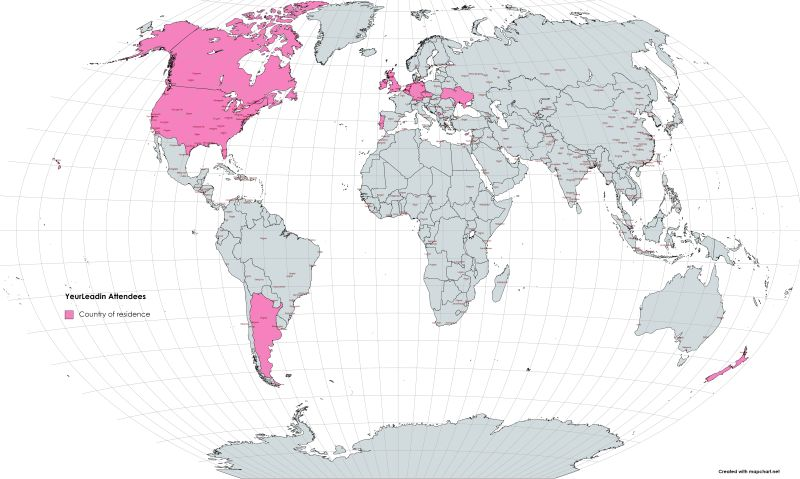 Quiz for the day: What do the #TrailblazerCommunity in New Zealand, Kosovo &amp; Argentina have in common? They're ALL sending participants 2 YeurLeadin! 60% of tickets gone + we're really happy to see 14 countries represented so far! (in pink below)

Sign up: yeurleadin.eu