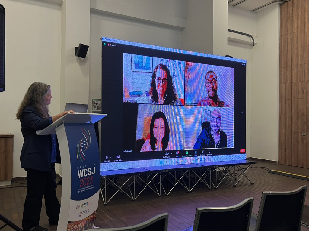 czbiohub's tweet image. Visa discrimination/denial, particularly when associated with international conferences on global health, is a little-recognized problem w/ significant chilling and exclusionary effects on the quality of both science and science journalism, says @abdultsanni at #WCSJ2023.