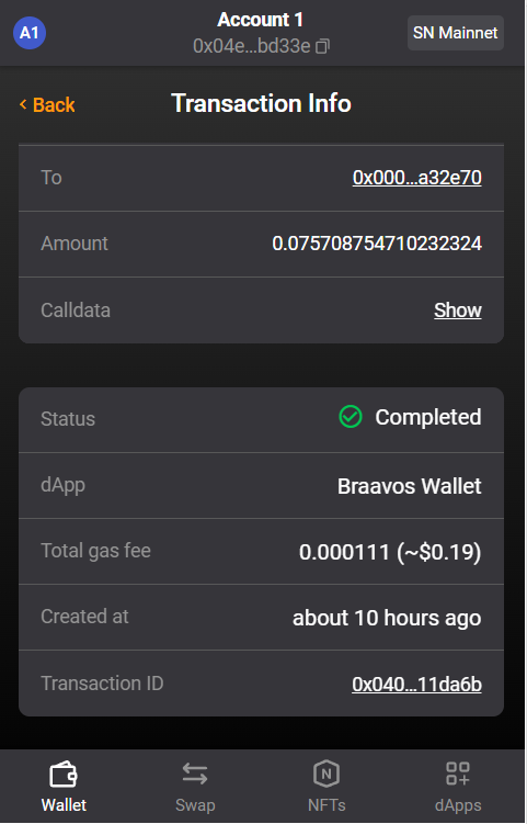 Mesutada12's tweet photo. @myBraavos even if it says transtaction completed i haven't got my assets in my wallet. Can u please help me about this https://t.co/e1fcFmKCGY