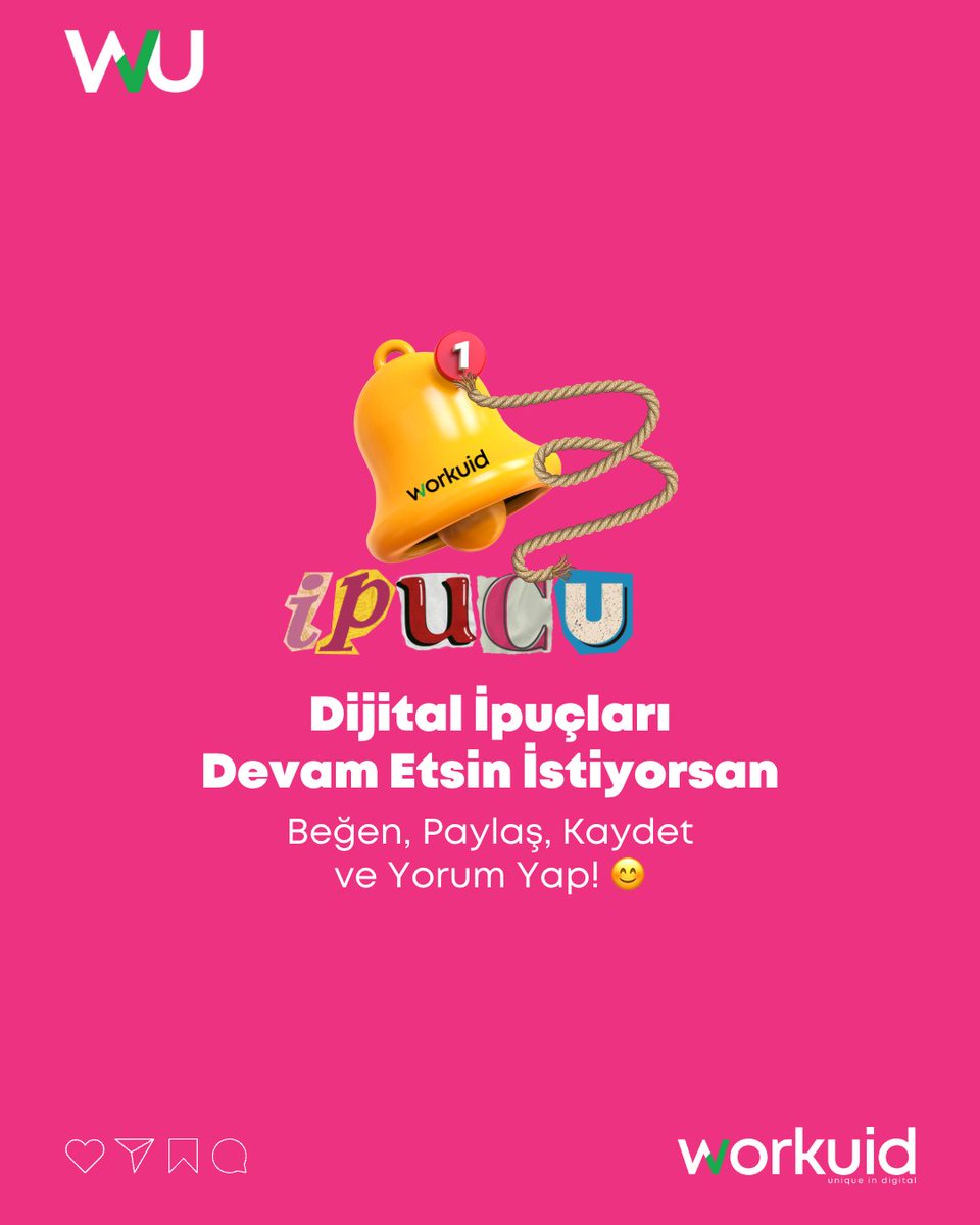 workuid's tweet photo. Dijital İpucu 🔔🧶

Özel mesaj göndermek istediğiniz kişiye mesajınızın başına /silent yazmanız yeterli. Böylece mesajınız karşı tarafa sessiz olarak gidecektir. Karşı taraf mesajlar bölümüne girdiğinde mesajınızı görebilecektir.🔇

Dijital ipuçları için Workuid'i takipte kal!👍 https://t.co/Q44CMsnSXZ