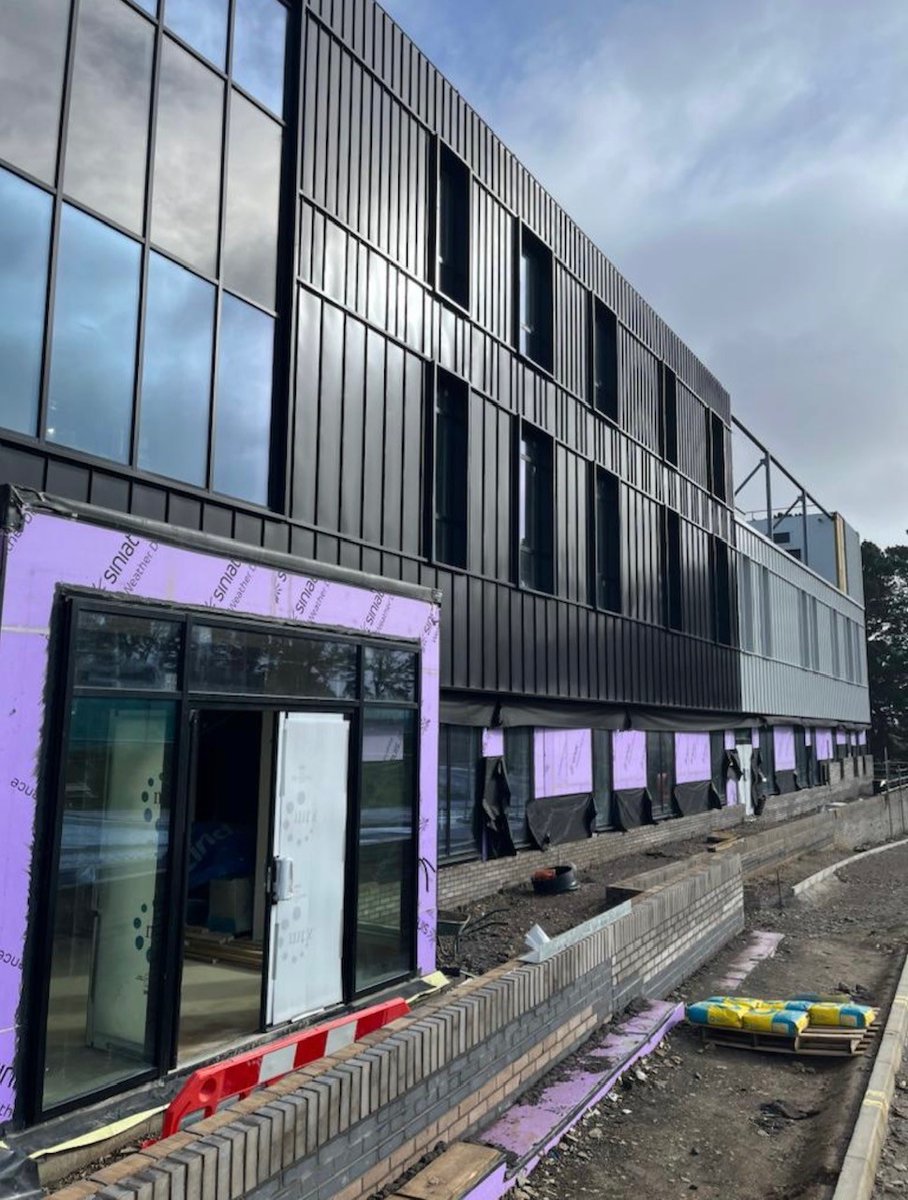 A great shot of the cladding nearing completion on our 3 storey Royal Eye Infirmary project at Derriford Hospital. @UHP_NHS #MTX #modernmethodsofconstruction #MMC #healthcareconstruction #construction #sustainability #offsiteconstruction #bettergreenerfaster #teamsafe #NHS