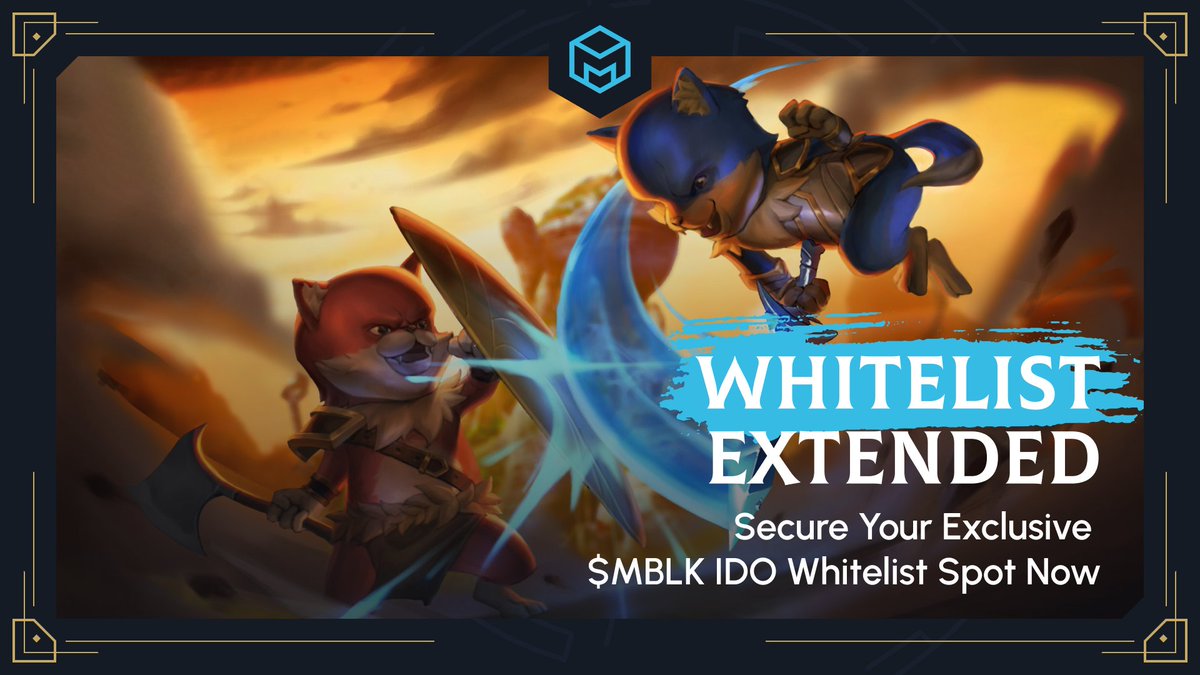 ZogiLabs's tweet photo. Due to popular demand, we've extended the $MBLK whitelist for 72 hours &amp; added 50 new spots! 🚨

Secure your spot by buying 7,500 ZOGI tokens or entering the Gleam competition. 

Don't miss out on the #futureofgaming 🎮

Hurry, snapshot is on Mar 31st ➡️ https://t.co/VwU7KqqJhA https://t.co/PUhYWeOLni