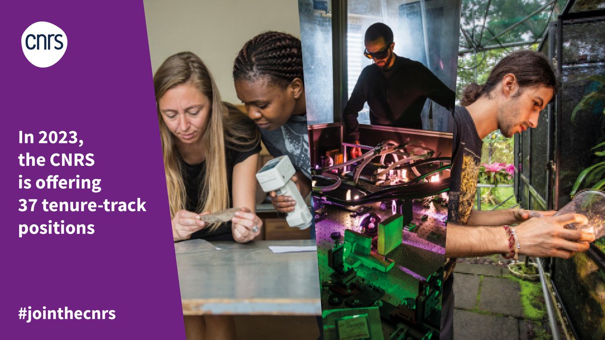 #JointheCNRS | The <a href="/CNRS/">CNRS 🌍</a>  is offering 37 tenure-track positions in many scientific fields

+ €300,000 entry package 💶
+ tenure upon the contract’s completion 💼
+ live the French way 🥐

📅 Apply before 14 April!

➡️cnrs.fr/en/cnrsinfo/jo…