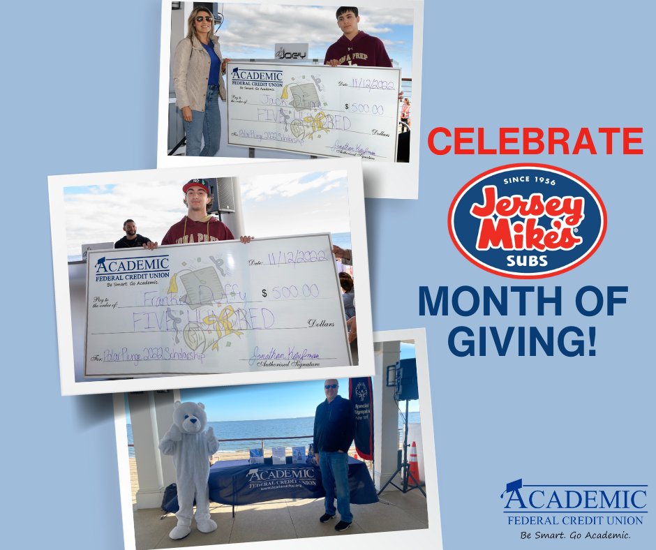 AcademicFCU's tweet photo. Be sure to stop by your local Jersey Mike's tomorrow, 3/29, for their Day of Giving!πβ€οΈ 100% of sales will be donated to 200+ local charities, including @SpecOlympicsNY - an organization that means so much to us! https://t.co/iFwgBEjaN7 #AcademicFCU #GoAcademic https://t.co/ukTFXNUFIR