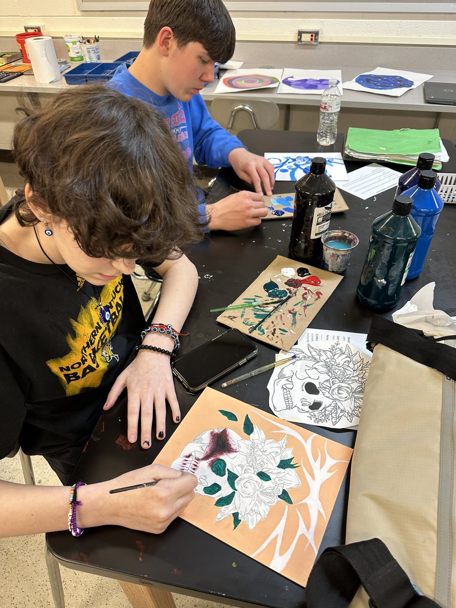 MrsMartinArt's tweet image. Visual Art students started painting today. I surveyed them to see how they felt about it and made this chart. They are doing a wonderful job #artteacher #highschoolart