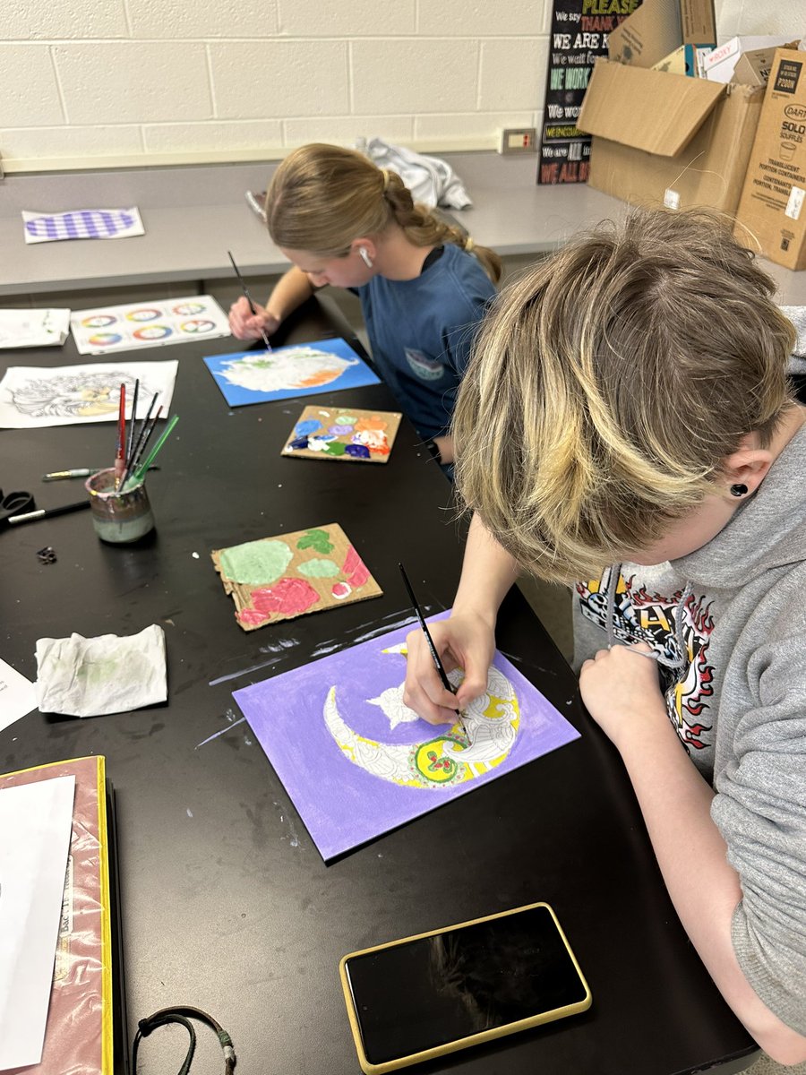 MrsMartinArt's tweet image. Visual Art students started painting today. I surveyed them to see how they felt about it and made this chart. They are doing a wonderful job #artteacher #highschoolart