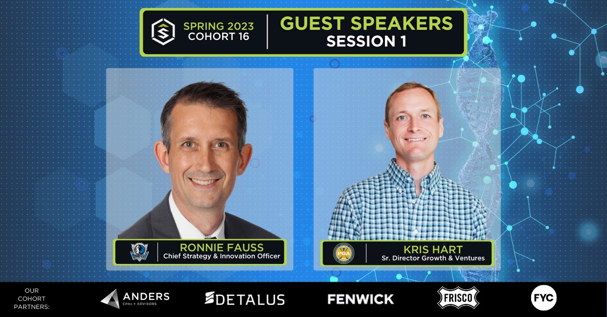 Thank you to our guest speakers from Session 1 of our Spring 2023 Cohort, Ronnie Fauss and Kris Hart! They spoke to <a href="/innerlogicteam/">innerlogic</a>, <a href="/blerp/">Blerpy ➡️ Twitchcon San Diego 🌴</a>, <a href="/PactSocial/">The Pact</a>, ROOK, and <a href="/betsparket/">Sparket</a> in Frisco, TX.

We are so grateful for the time and knowledge that you shared with our Spring Cohort!