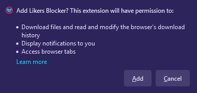 LikersBlocker's tweet photo. In case somebody is wondering what these new permissions in v4 are about, here is a quick explanation:

First of all: This extension is open-source, licensed under GPL-3, which means everyone can look into the code and check what it actually does and verify these statements. 👇 https://t.co/xXrEVH92BQ