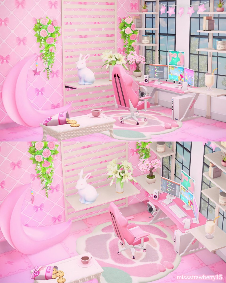 Misstrawberry16's tweet photo. Voici mon set up de gaming de rêve tout en rose évidemment 🥰 Et vous il ressemble à quoi ? 💕 #ACNH #ACNHDesign #acnhinspo #setupgaming #pinksetup #pink #gaming #cozygame #cozygaming #AnimalCrossingNewHorizons #AnimalCrossing #NintendoSwitch https://t.co/LlfWhE6YMw