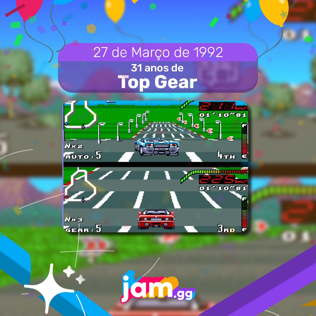 jamgg_br's tweet photo. Achou que tínhamos esquecido?
Ontem, Top Gear fez 31 anos! Trilha sonora espetacular, administração de combustível, carros com desempenhos diferentes...Este jogão é muito querido por muitos motivos! Eterno.
Jam .gg, Jogue Junto!
#jamgg #joguejunto #topgear #snes #retrogames https://t.co/VezBAWBIy0