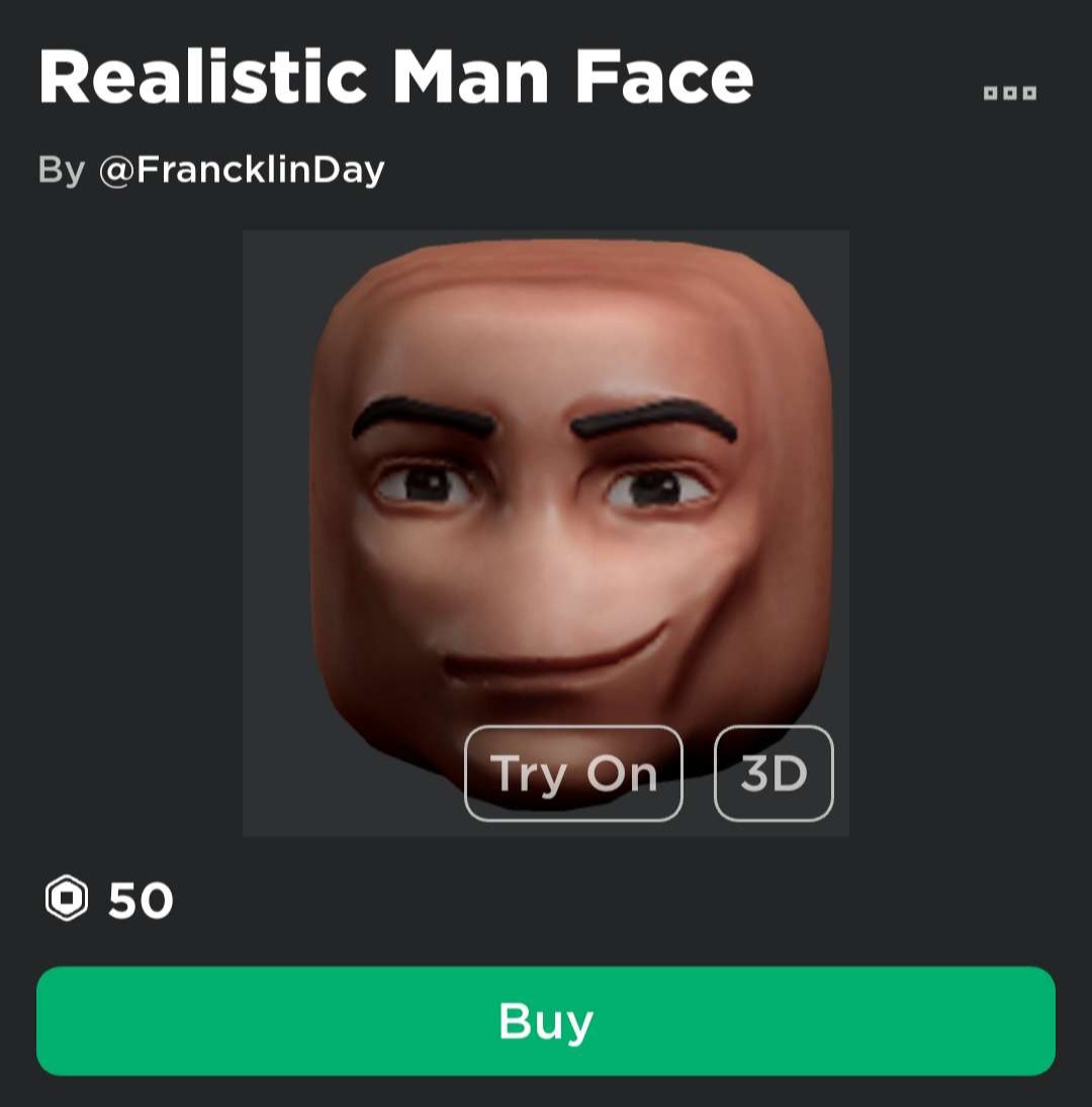 Realistic Man Face - Roblox