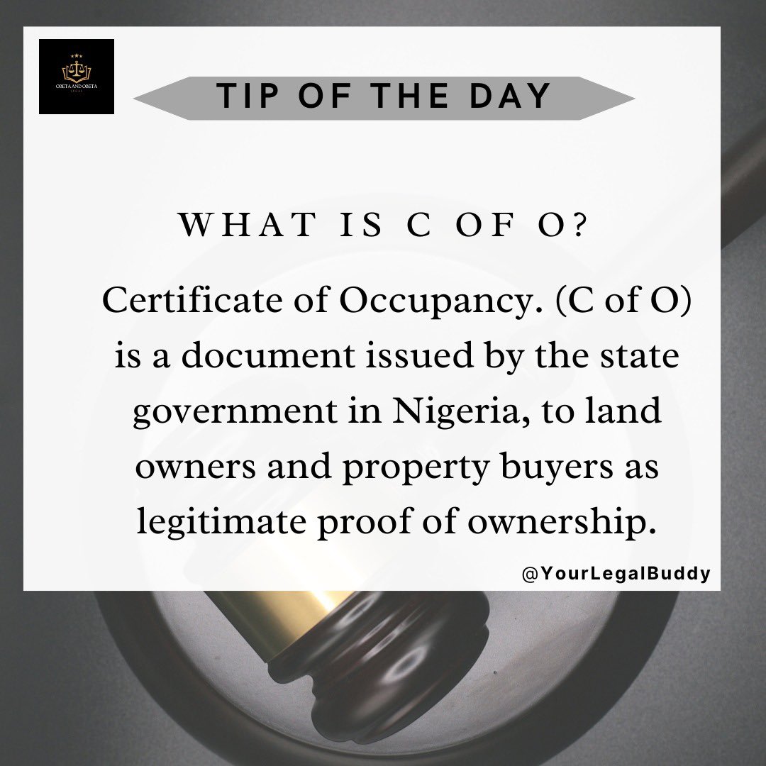 Tip of the Day!

Did you know the meaning of C of O??
Now you do.

#tipstuesday #legalmatters #legalterms #law #lawyer
