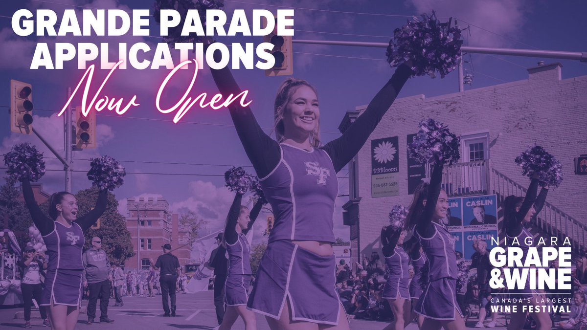 Niagara Grape & Wine Festival (@niagarawinefest) on Twitter photo There's still time to submit your applications for our 2023 Grande Parade, presented by <a href="/CAANiagara/">CAA Niagara</a>! Make sure to head to bit.ly/GrandeParade20… and submit by March 31st. 🤩 There's still time to submit your applications for our 2023 Grande Parade, presented by <a href="/CAANiagara/">CAA Niagara</a>! Make sure to head to bit.ly/GrandeParade20… and submit by March 31st. 🤩
