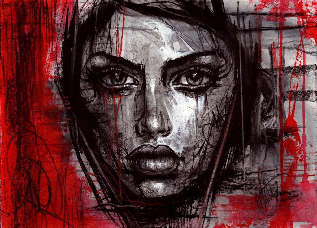 "Enigma's Edge" - Original painting by Vin Dantes. See more of my work or buy this piece at vindantes.co.uk. Check recent auctions on Catawiki or Ebay. #art #artist #painting #portrait #streetart #urbanart #acrylic #watercolor #forsale #gallery #… instagr.am/p/CqVq0gPD9CF/