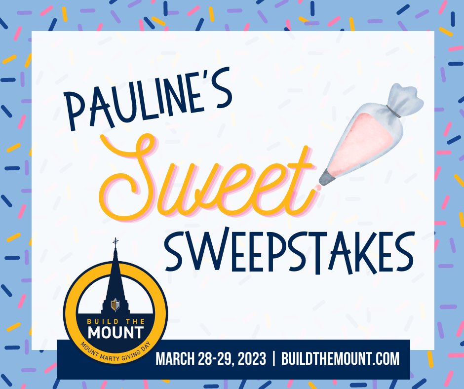 mountmarty's tweet photo. This opportunity is too ‘sweet’ to pass up! Check out how to enter Pauline’s Sweet Sweepstakes below. 🍪  #BuildTheMount https://t.co/M6K0OBaI3V