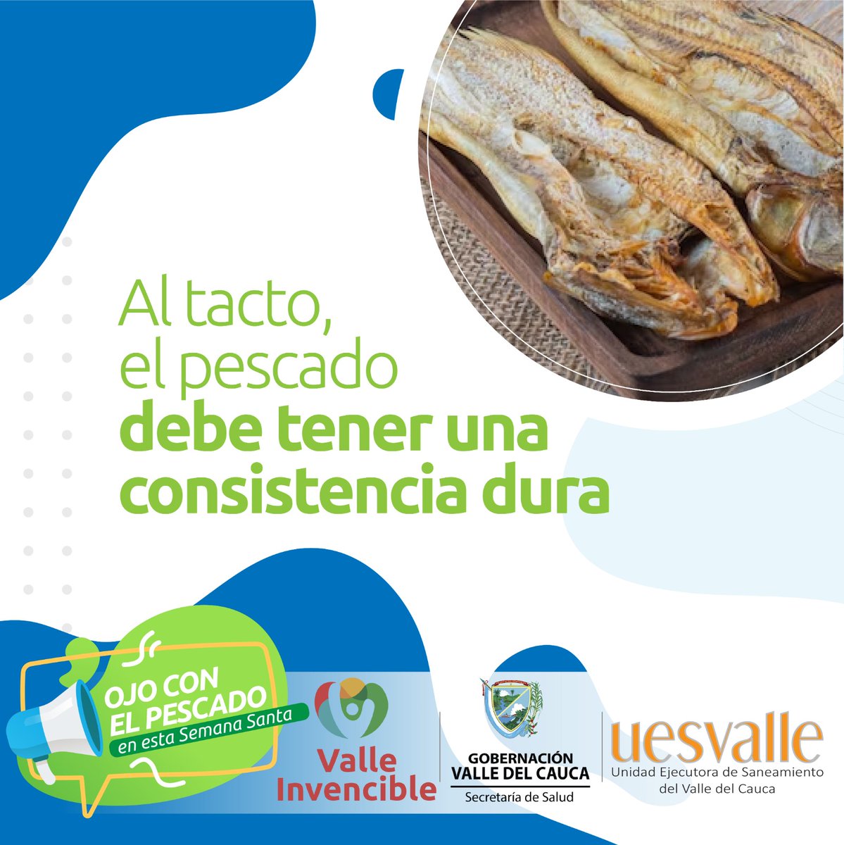 secsaludvalle's tweet photo. Llega Semana Santa y un plato tradicional que no faltará en muchos hogares es el pescado seco👌. Desde la Secretaría Departamental de Salud y la #UesValle les explicamos la mejor forma de elegirlo para que puedan comprarlo con tranquilidad.
#ValleInvencible
#SemanaSanta2023 https://t.co/Rp432D4L21