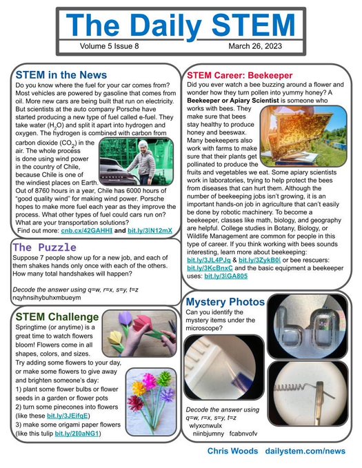 TCEA's tweet photo. Explore the #DailySTEM's latest issue!  You and your students will love the #STEM news, challenges, puzzles, and more!

https://t.co/PZQcMYEoHd  via @dailystem
#stemchat #edutwitter https://t.co/S7yZagfNB5
