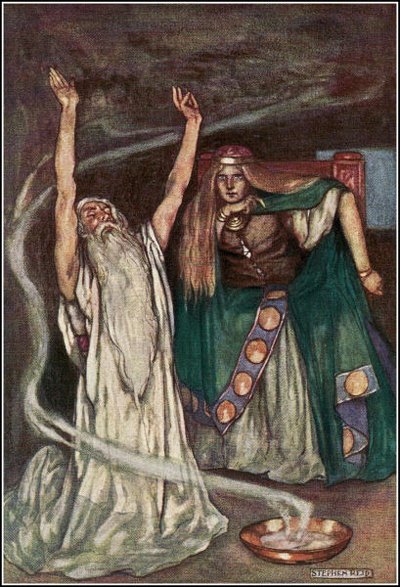 NeuKelte's tweet photo. #Celtic #FairyTaleTuesday: Queen #Medb of #Connacht seems to have been eager to get rid of the king of #Ulster. Before marching into his territory the consulted #druid prophesied that her son Maine would kill king #Conchobar. None of Medb`s 7 sons had that name, so she
1/2 https://t.co/WbJC6Urwsq