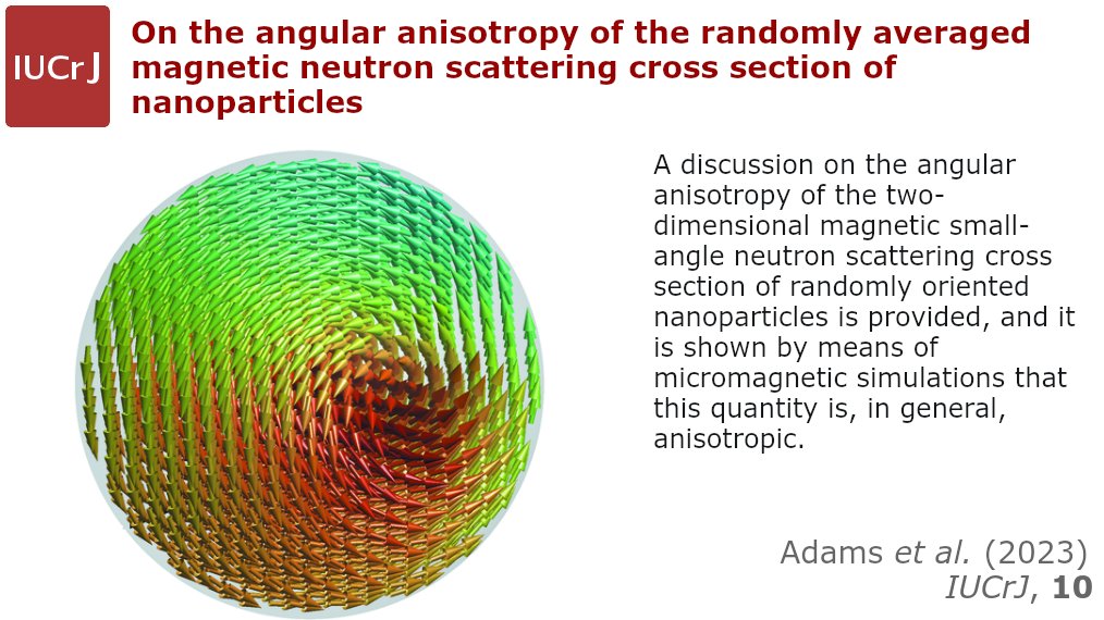 IUCrJ's tweet photo. Angular anisotropy of neutron scattering of nanoparticles @IUCrJ https://t.co/7zpnwcD2cz @uni_lu #DPHYMS @FnrLux #nanoscience #magneticscattering #computationalmodeling #nanostructure #neutronscattering #angularanisotropy #StonerWohlfarthparticle @IUCr #openaccess https://t.co/DqYInOHeUu