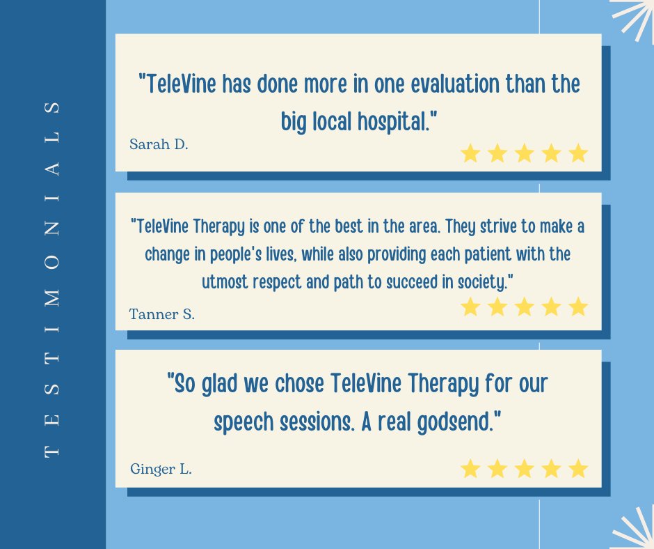 TeleVineTherapy's tweet photo. It’s no secret that our patients love us, but read why! https://t.co/W3JP3cyBK5