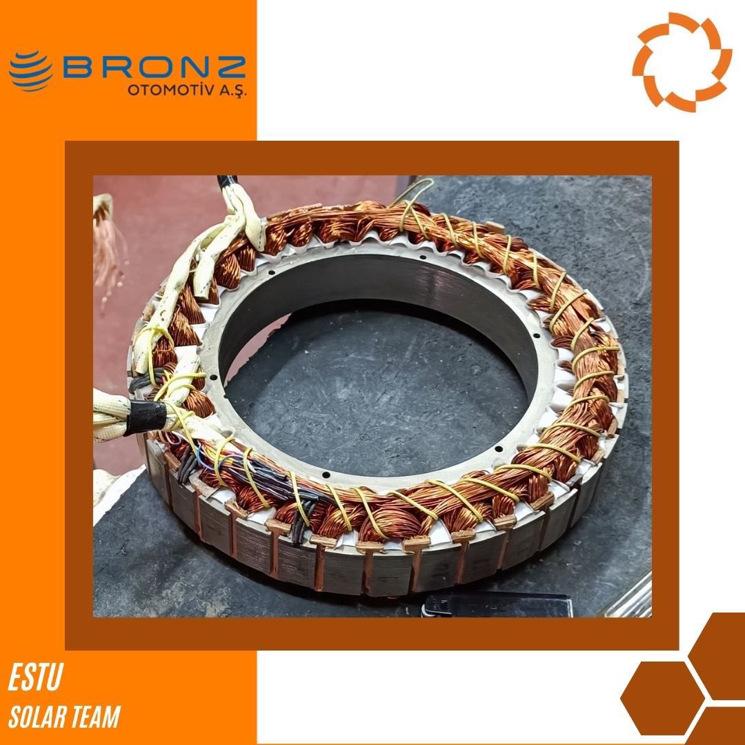 estusolarteam's tweet photo. Elektrikli aracımız Phantom için geliştirdiğimiz yerli motor sürecinde bizlere stator üretiminde destek olan Bronz Otomotiv ve Ertuğrul Rıfat Özcan Bey'e teşekkür ederiz.
#estusolarteam #eskisehirteknikuniversitesi #teknofest #tubitak #efficiencychallenge #bronzotomotiv https://t.co/YqT2tjf3OC