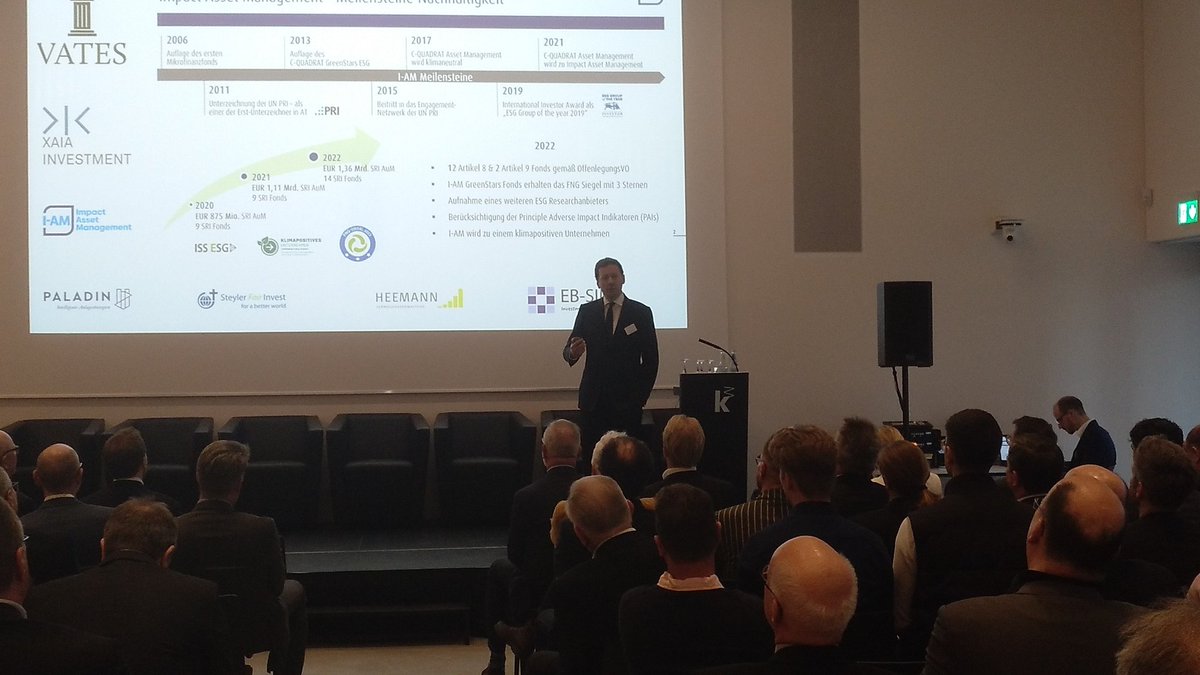 Nach der Pause geht es weiter mit dem "I-AM GreenStars Opportunities - Nachhaltiger Mischfonds mit Bestnoten" vorgestellt von Daniel Feix (Impact AM) auf dem #AMM2023