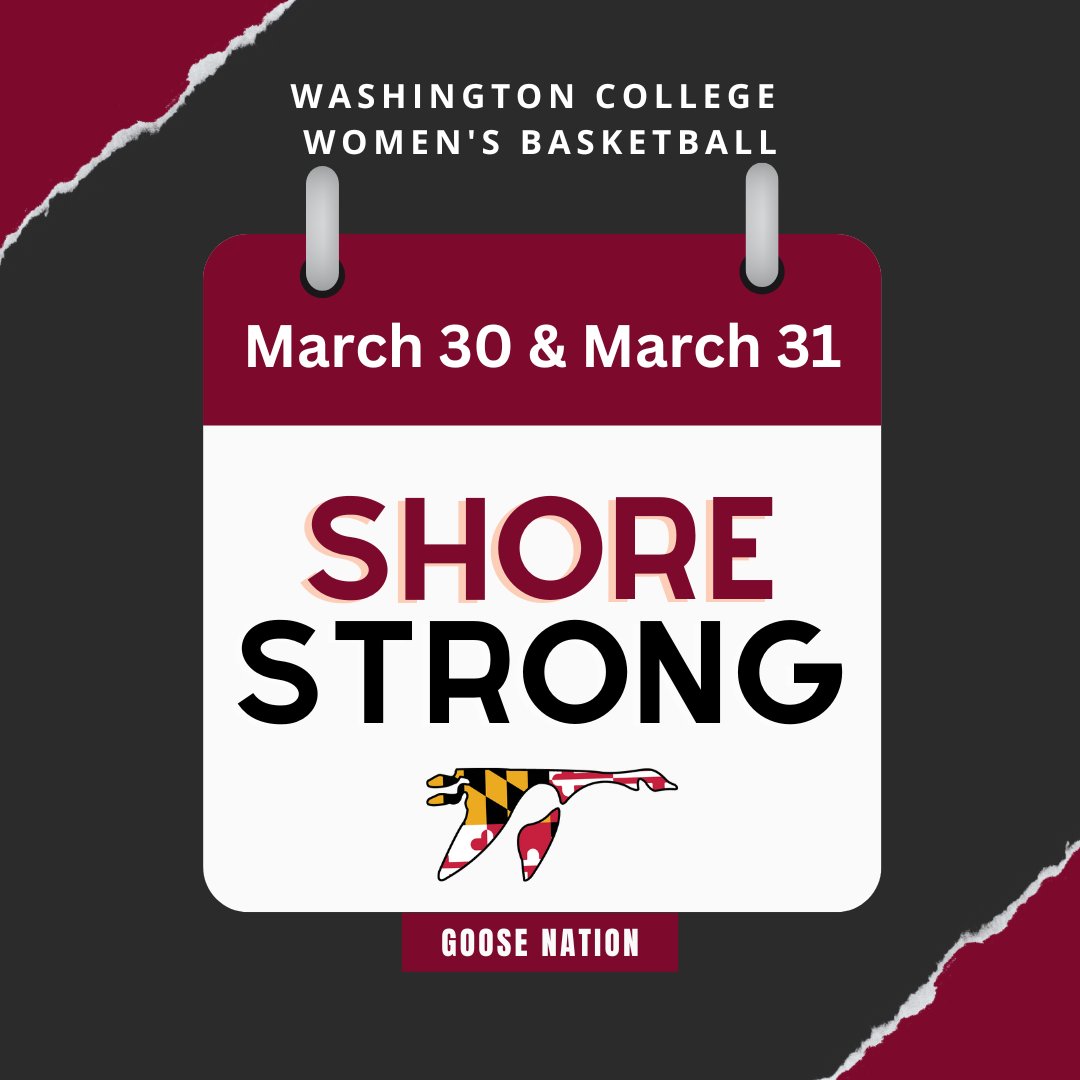 #ShoreStrong is only 2 days away❗

We appreciate any and all support of Washington College and the Women's Basketball Team! 

#ShoreStrong #Family