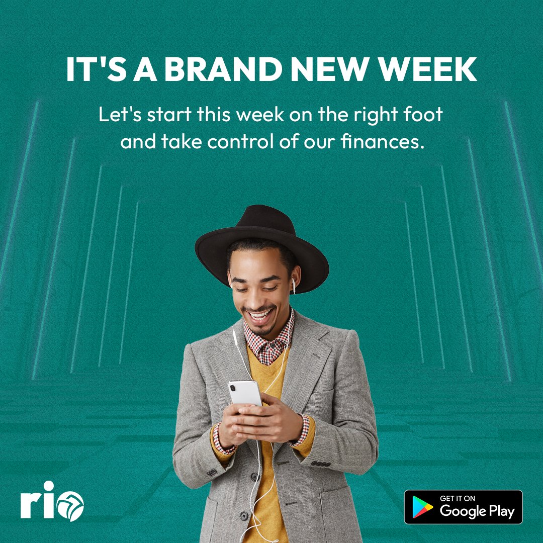 getrioapp's tweet photo. Happy New Week! Let's kick off this week with a positive mindset and a commitment to achieving our financial goals. With our app, you can track your spending, save wisely, and make your money work for you. https://t.co/D2wwghQ06U