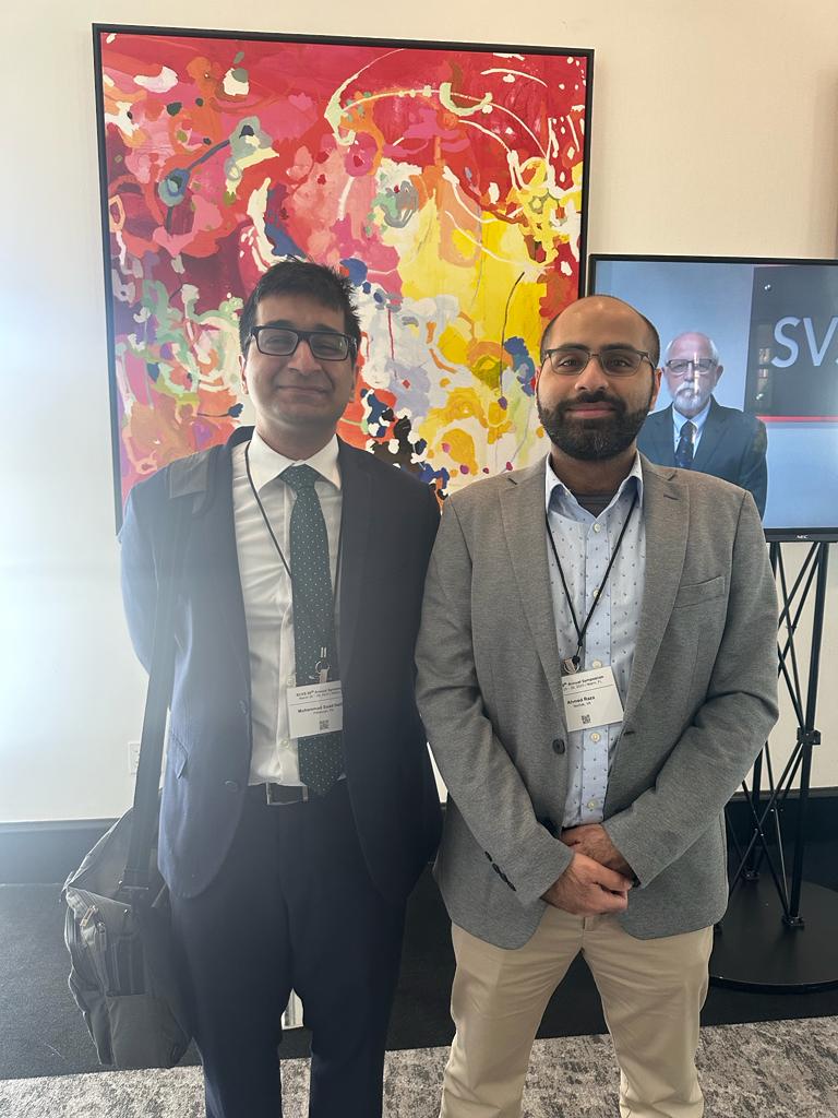 From Aga Khan University PBLs to presentations at Vascular Conferences! Enjoying <a href="/SCVS1969/">SCVS</a> with my teaching facilitator <a href="/riz_ifti/">Ahmed Raza</a> from first year in medical school 🙂