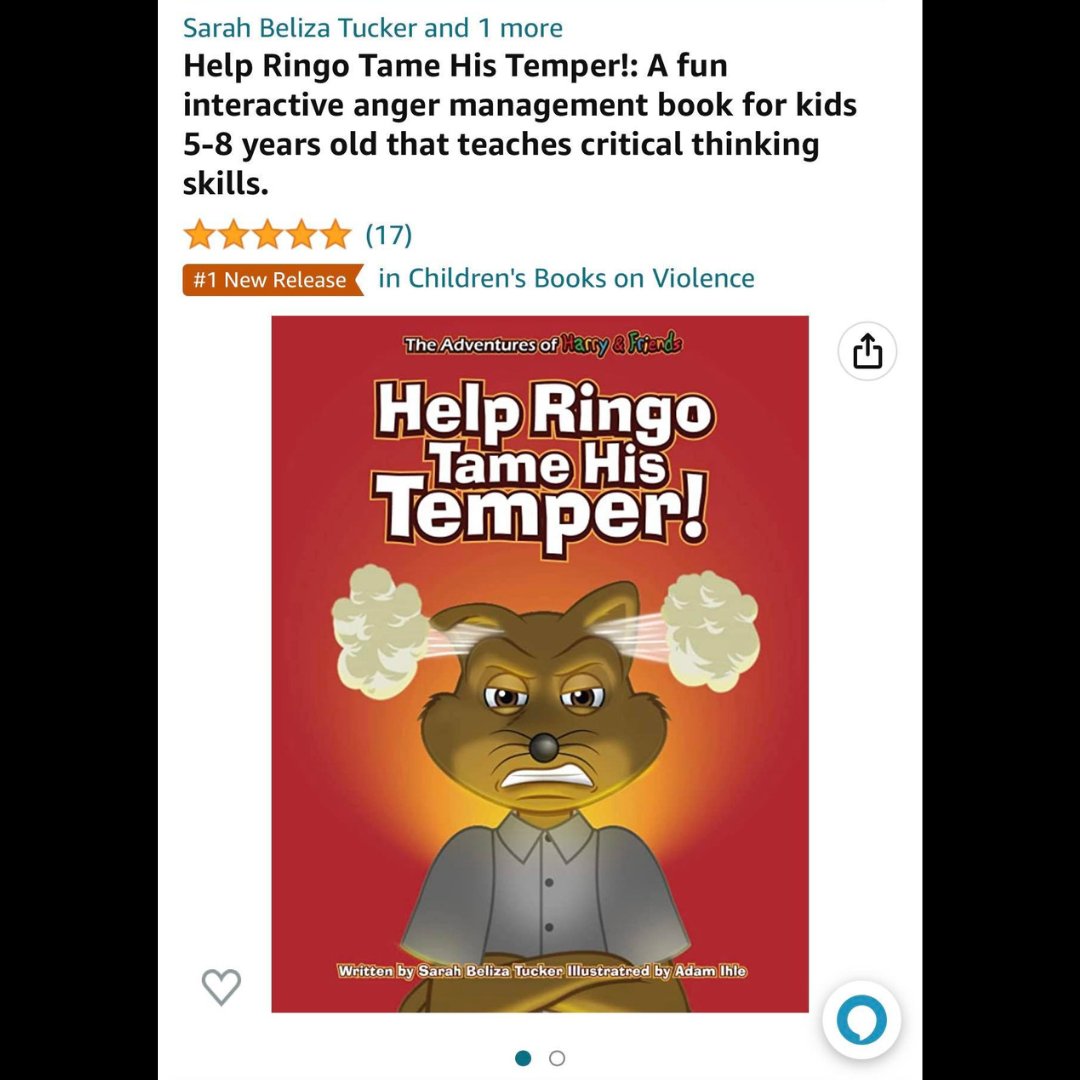 jedliemagic's tweet photo. Congrats to Sarah Beliza Tucker! Her new #ChildrensBook Help Ringo Tame His Temper has hit #1 on numerous Amazon charts! This is a great, #TotallyInteractive Book that will help kids learn to control their big emotions @SarahBeliza https://t.co/1TLAAHmUvc
