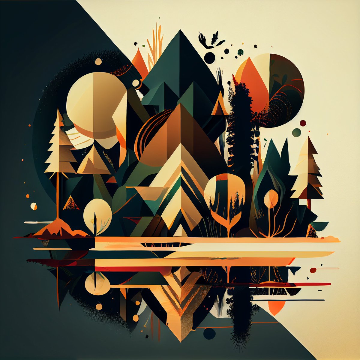 MIZmoniluv's tweet photo. "FOREST ECHOES" Experimenting with abstract art, geometric shapes with earth colors. Love what new creations bring into your life! #art #abstractart #digitalart #AIArtwork #artist #nftart https://t.co/XINXn2JlvI