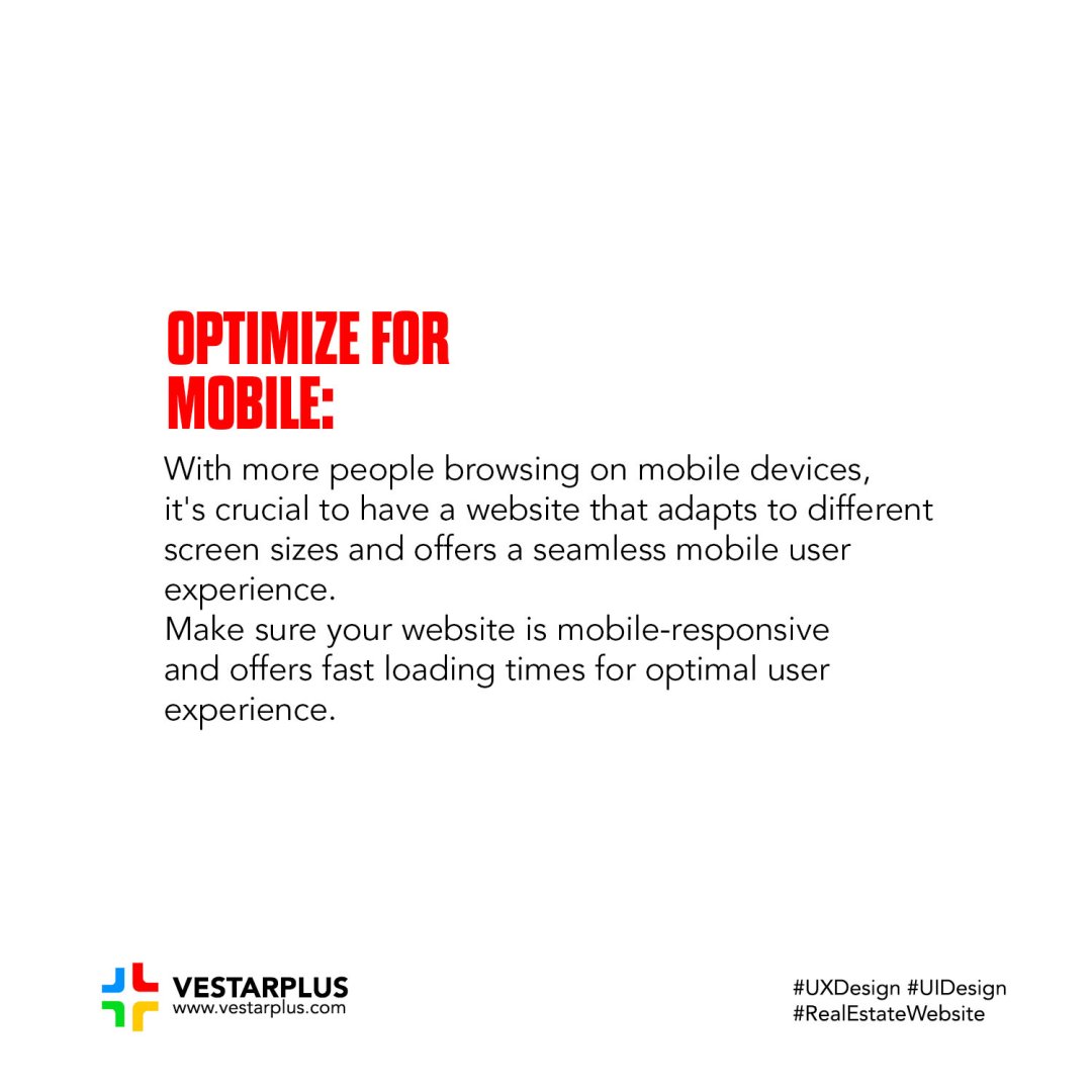 vestarplus's tweet photo. Five ways to create an awesome UX UI design for a real estate website.
#UXDesign
#UIDesign
#RealEstateWebsite
#UserExperienceMatters
#HighQualityVisuals
#PropertySearch
#DetailedPropertyInformation
#MobileOptimization
#ResponsiveDesign https://t.co/X4SPgrTcqq