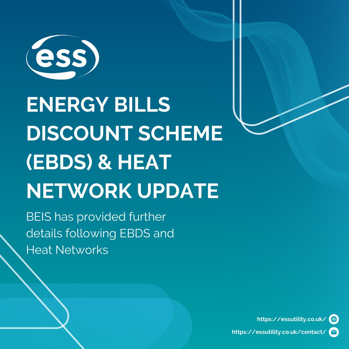 ESSUtility's tweet photo. With the Energy Bills Discount Scheme (EBDS) replacing the Energy Bill Relief Scheme (EBRS), which will run from 1 April 2023 to 31 March 2024, the BEIS has provided further details following the scheme and heat networks.

Read more: https://t.co/H9VJtZoqFn https://t.co/BQfAC6CRas