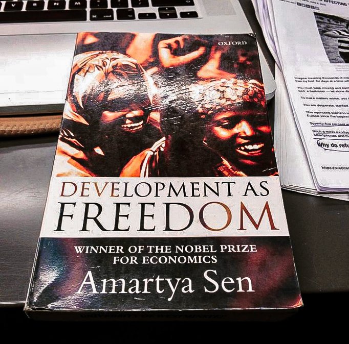 Finished reading this amazing book today by Amartya Sen. Not only did it challenge the conventional economic truths, but also provided new perspectives about development. Particularly the 'capability deprivation' approach.

@AmartyaSen_Econ
#Developmentasfreedom 
#AmartyaSen