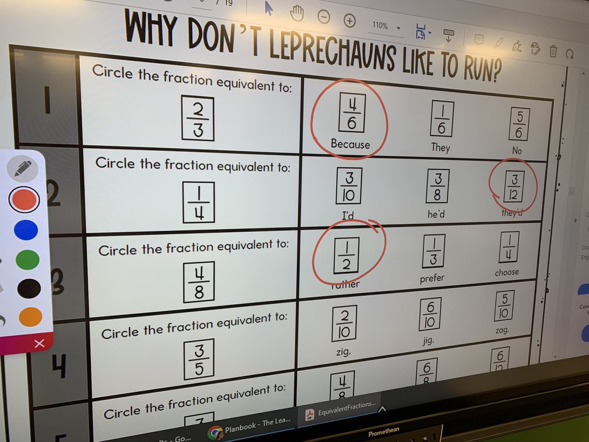 Ashley Waller (@mrswaller3rd) on Twitter photo Students used fraction bars to find equivalent fractions and solve the riddle. Do you know why leprechauns don’t like to run? 🍀 <a href="/OldHundredES/">Old Hundred Elementary School</a> Students used fraction bars to find equivalent fractions and solve the riddle. Do you know why leprechauns don’t like to run? 🍀 <a href="/OldHundredES/">Old Hundred Elementary School</a>