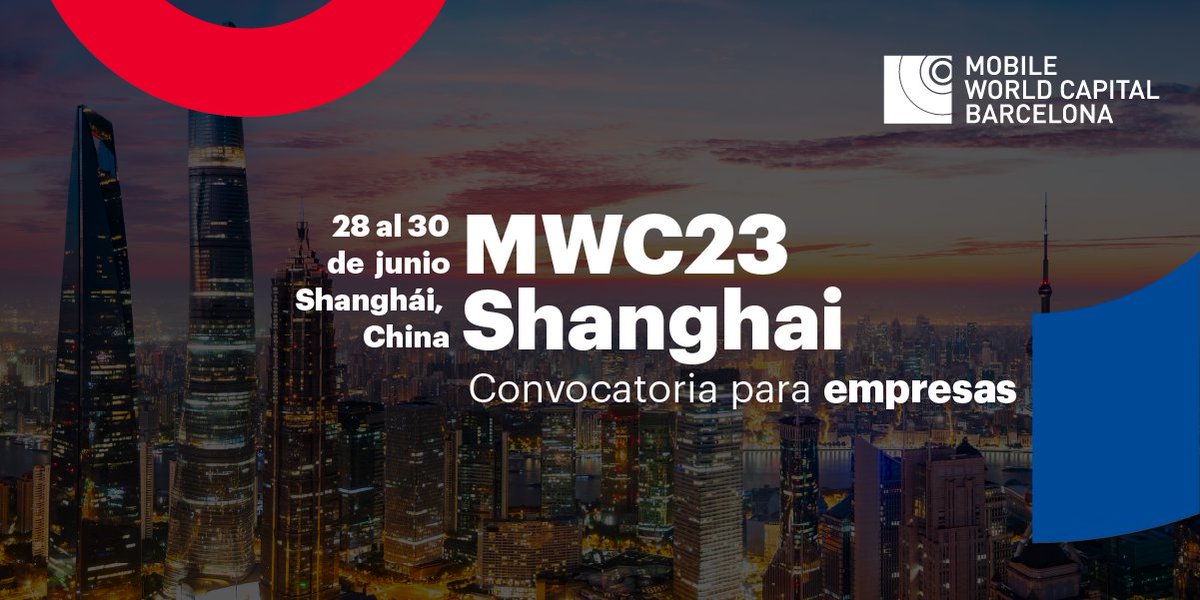 ¿Eres una empresa española en busca de oportunidades de negocio en 🇨🇳?

Únete a nuestra delegación en #MWC23 Shanghai, en colaboración con <a href="/GSMA/">GSMA</a>, <a href="/redpuntoes/">Red.es</a>, <a href="/accio_cat/">ACCIÓ</a> y <a href="/bcn_ajuntament/">Ajuntament de Barcelona</a> ¡Maximiza tu visibilidad y oportunidades de negocio!📲

📆 14/4 
👉 mobileworldcapital.com/shanghai-2023/