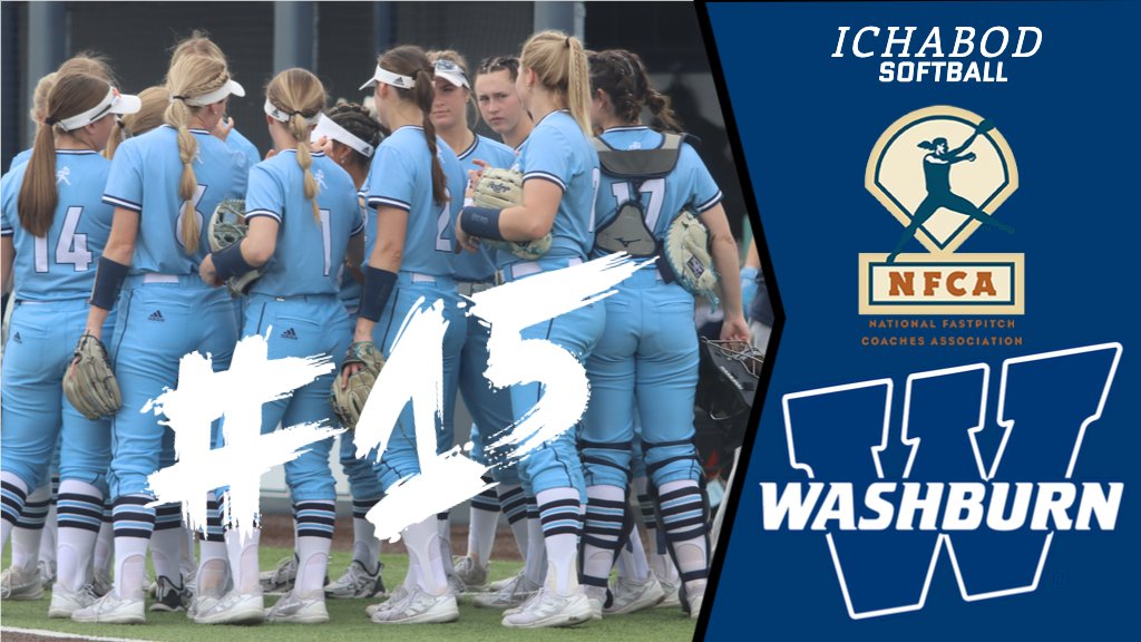 The Washburn Ichabod softball team climbed six spots to No. 15 in the latest NFCA Top 25 coaches poll … the Ichabods will return to action this weekend with doubleheaders at Missouri Western and Northwest Missouri #GoBods